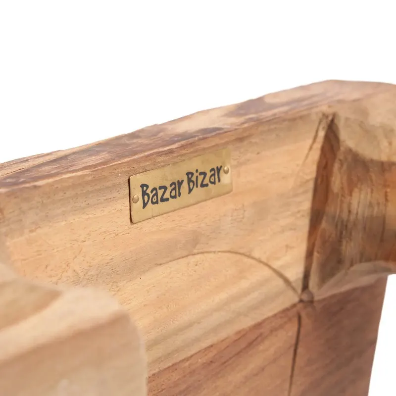 The Yummy Tray Serviertablett aus Teakholz von Bazar Bizar, Größe 20 × 30 × 10 cm, Natur, Ansicht 6