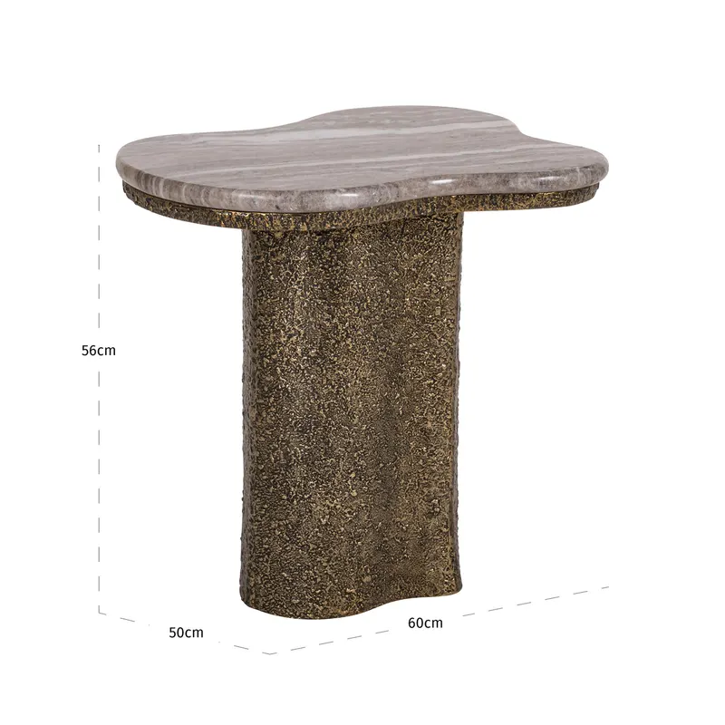 Beistelltisch Abandos, Messingfarben antik von Richmond Interiors, Maßzeichnung 6