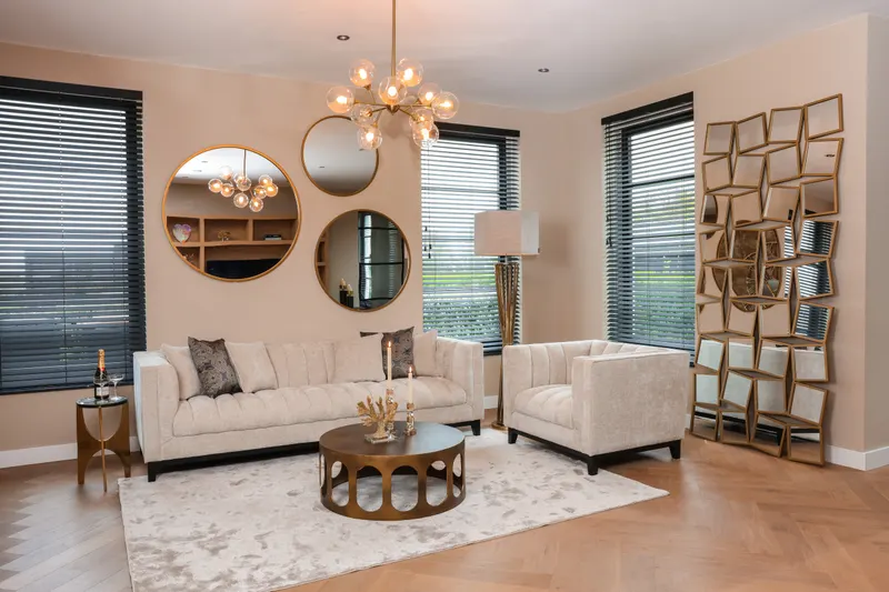 Dekoobjekt Mette, Goldfarben von Richmond Interiors, Wohnbeispiel 11, im Wohnraum