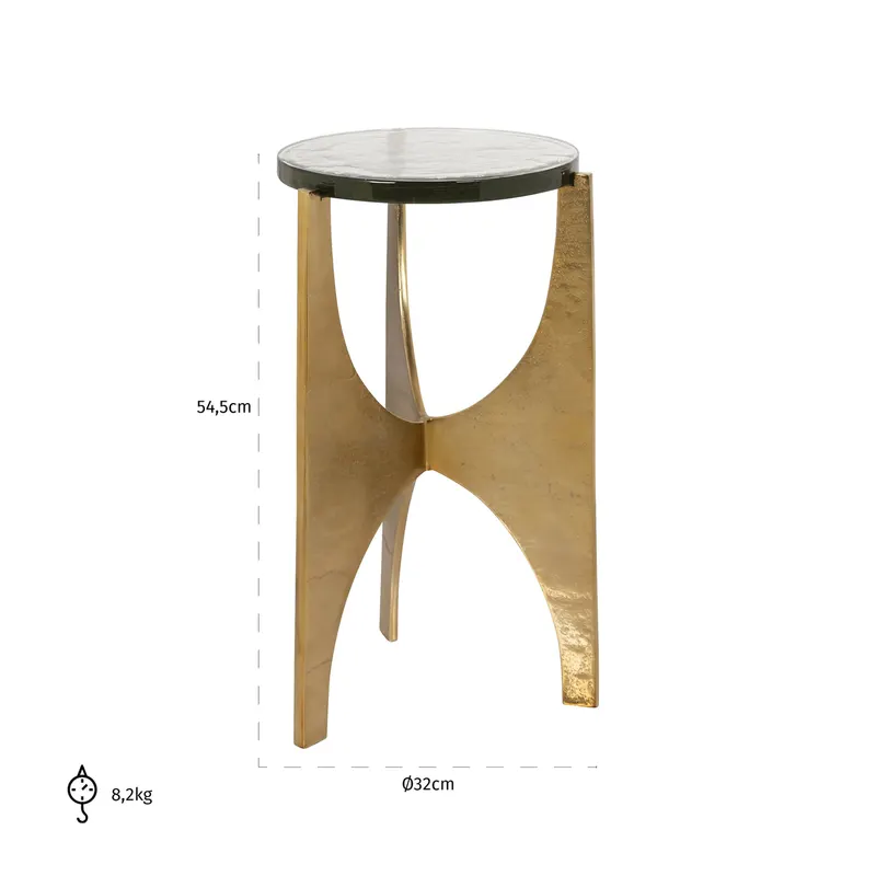 Beistelltisch Avery, Goldfarben von Richmond Interiors, Maßzeichnung 7