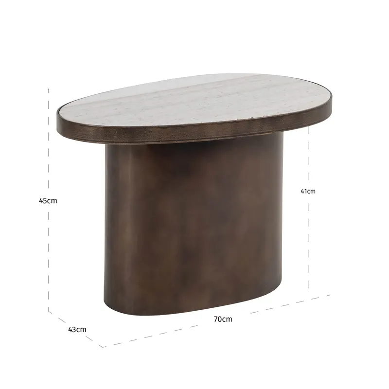 Beistelltisch Biloxi, Braun von Richmond Interiors, Maßzeichnung 6