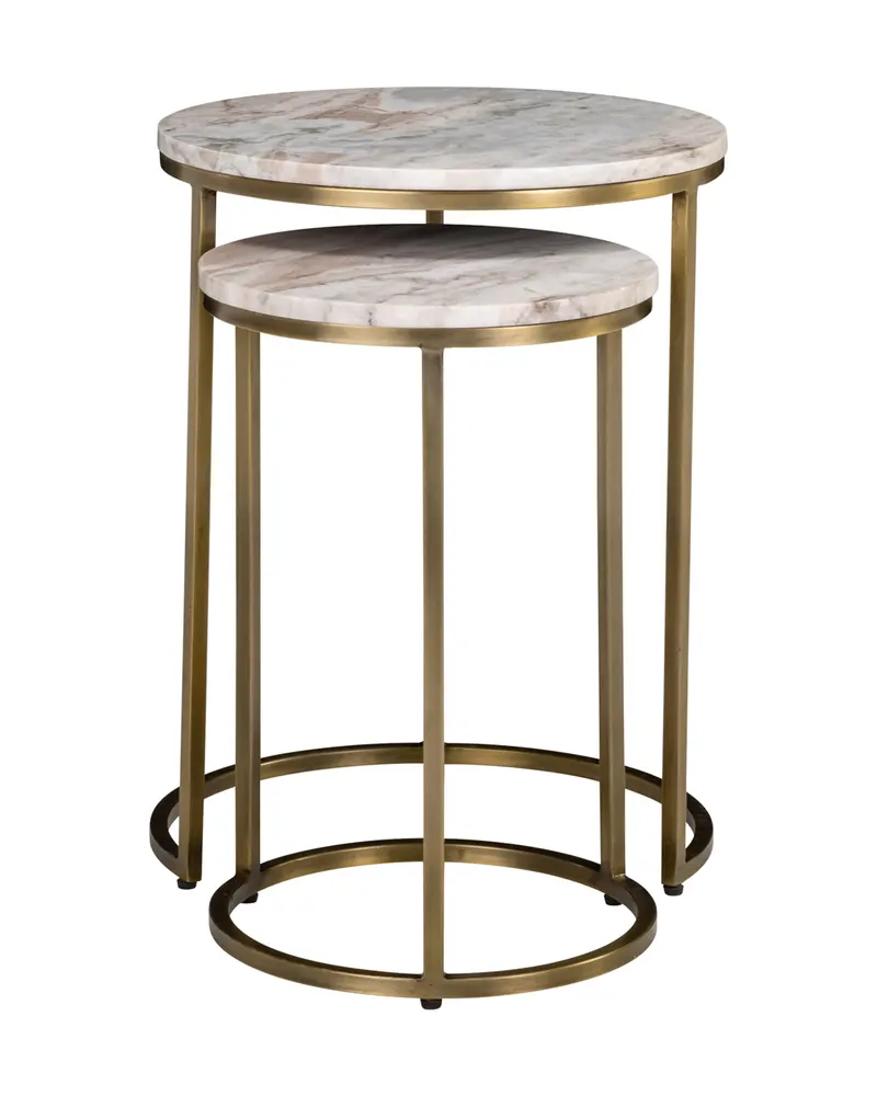 Beistelltisch Bottega, Blush beige, 2er-Set von Richmond Interiors