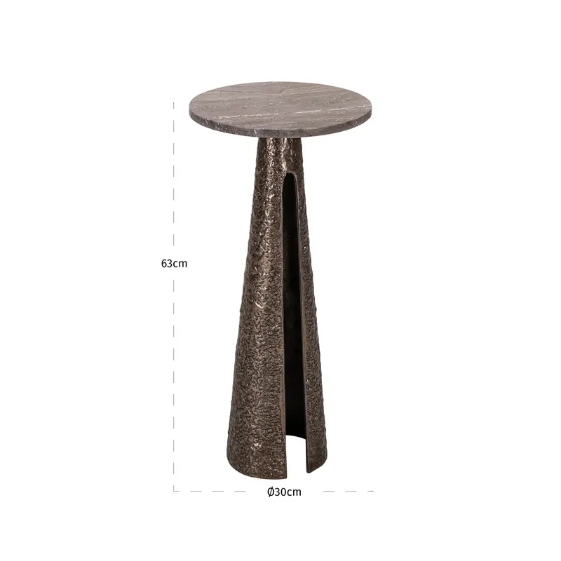 Beistelltisch Eldora, Bronzefarben, 30Ø cm von Richmond Interiors, Maßzeichnung 10
