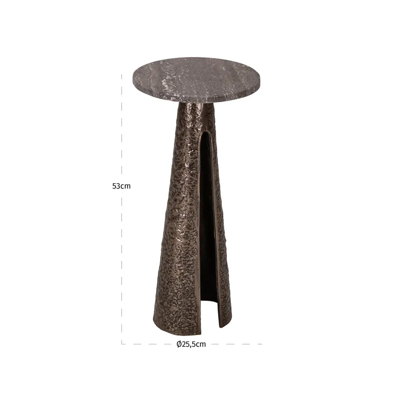 Beistelltisch Eldora, Bronzefarben, 25Ø cm von Richmond Interiors, Maßzeichnung 10