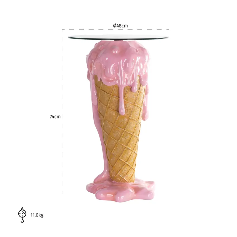 Beistelltisch Ice, Rosa von Richmond Interiors, Maßzeichnung 2