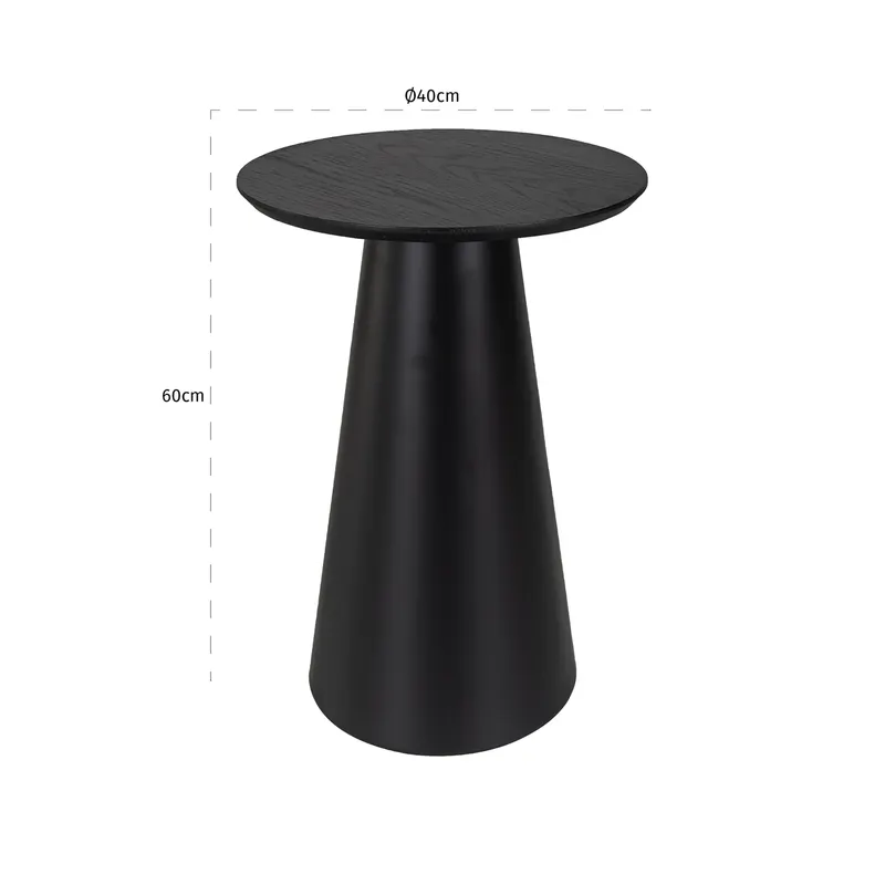 Beistelltisch Jazz, Schwarz von Richmond Interiors, Maßzeichnung 3