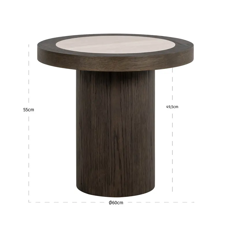 Beistelltisch Nando, Braun von Richmond Interiors, Maßzeichnung 7