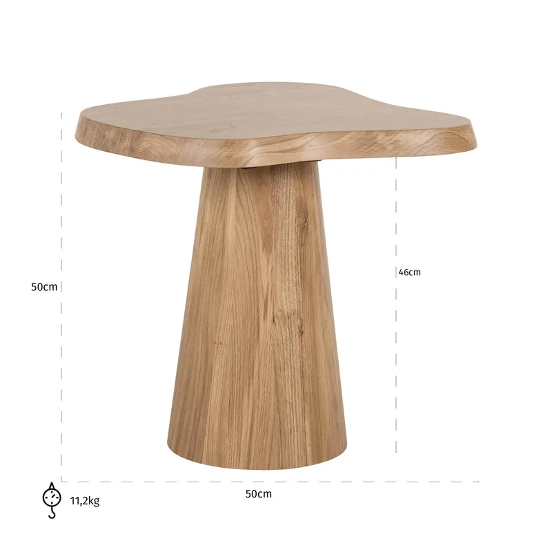 Beistelltisch Riva, Eiche natur von Richmond Interiors, Maßzeichnung 5
