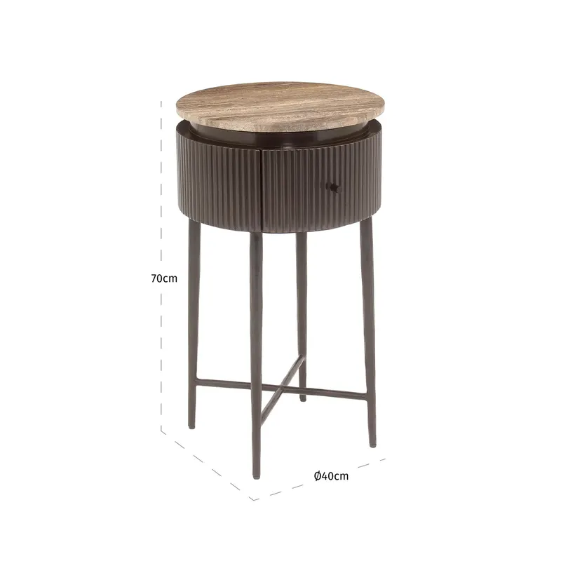 Beistelltisch Russo, Ash brown, 70 cm von Richmond Interiors, Maßzeichnung 8