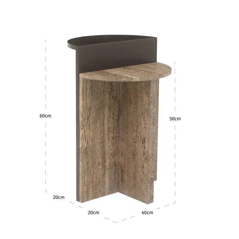 Beistelltisch Russo, Ash brown, 60 cm von Richmond Interiors, Maßzeichnung 10