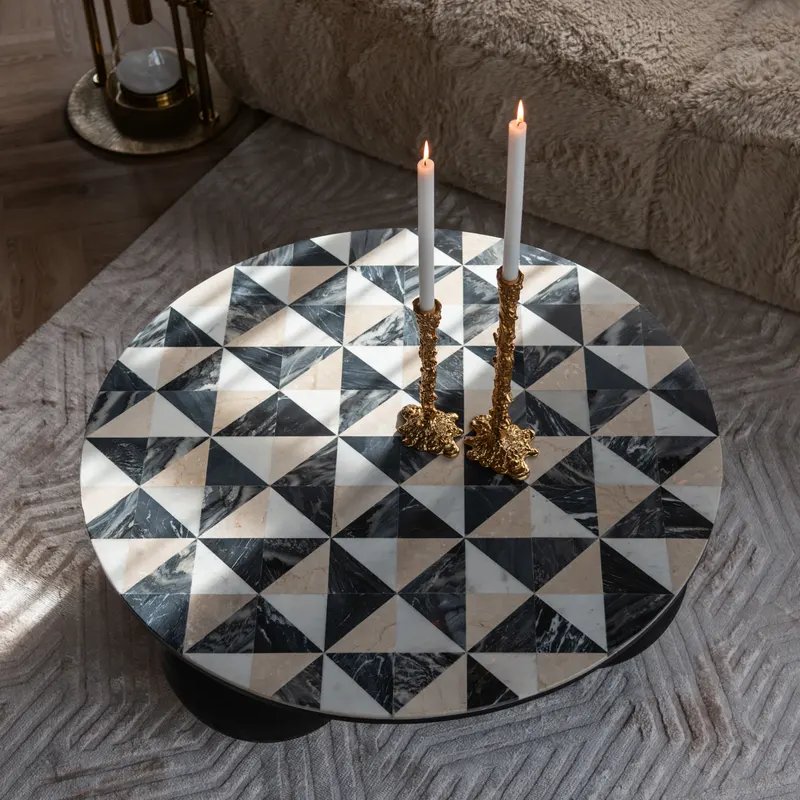Beistelltisch Tempus, Goldfarben von Richmond Interiors, Wohnbeispiel 2, im Wohnraum