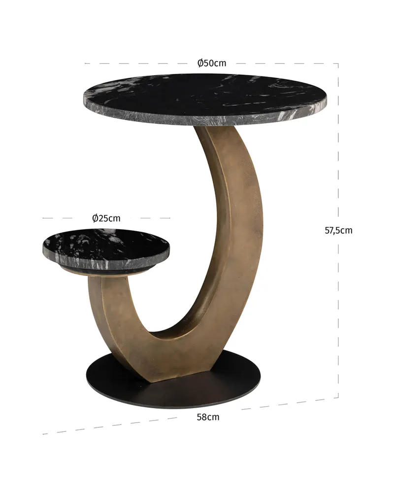 Beistelltisch Tibby, Schwarz von Richmond Interiors, Produktansicht 7
