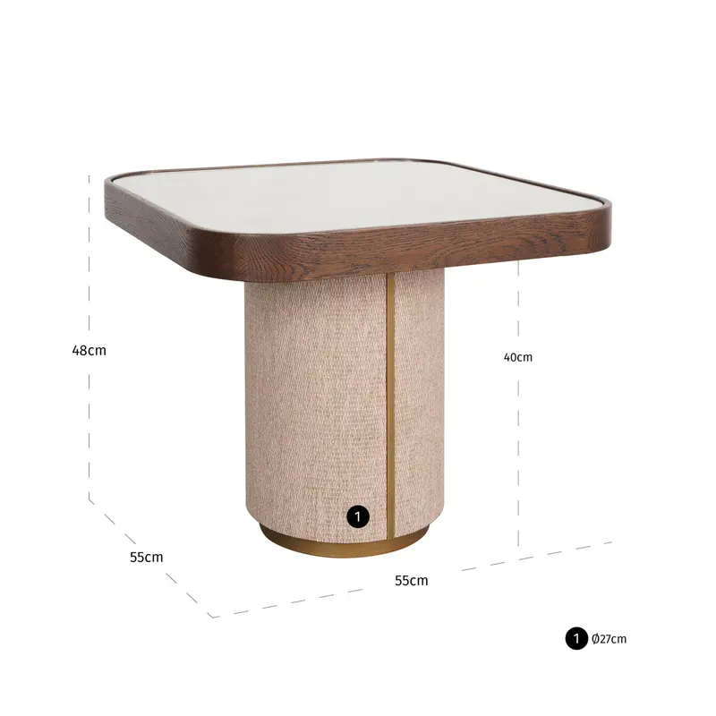 Beistelltisch Willox, Beige von Richmond Interiors, Maßzeichnung 8