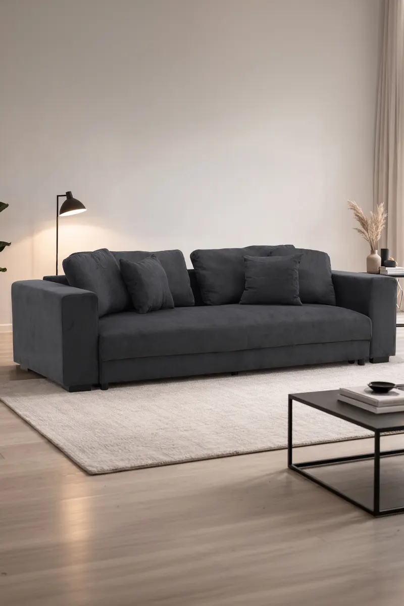 Bellman Sofa mit Schlaffunktion in Cord, im Wohnraum, Ansicht 1