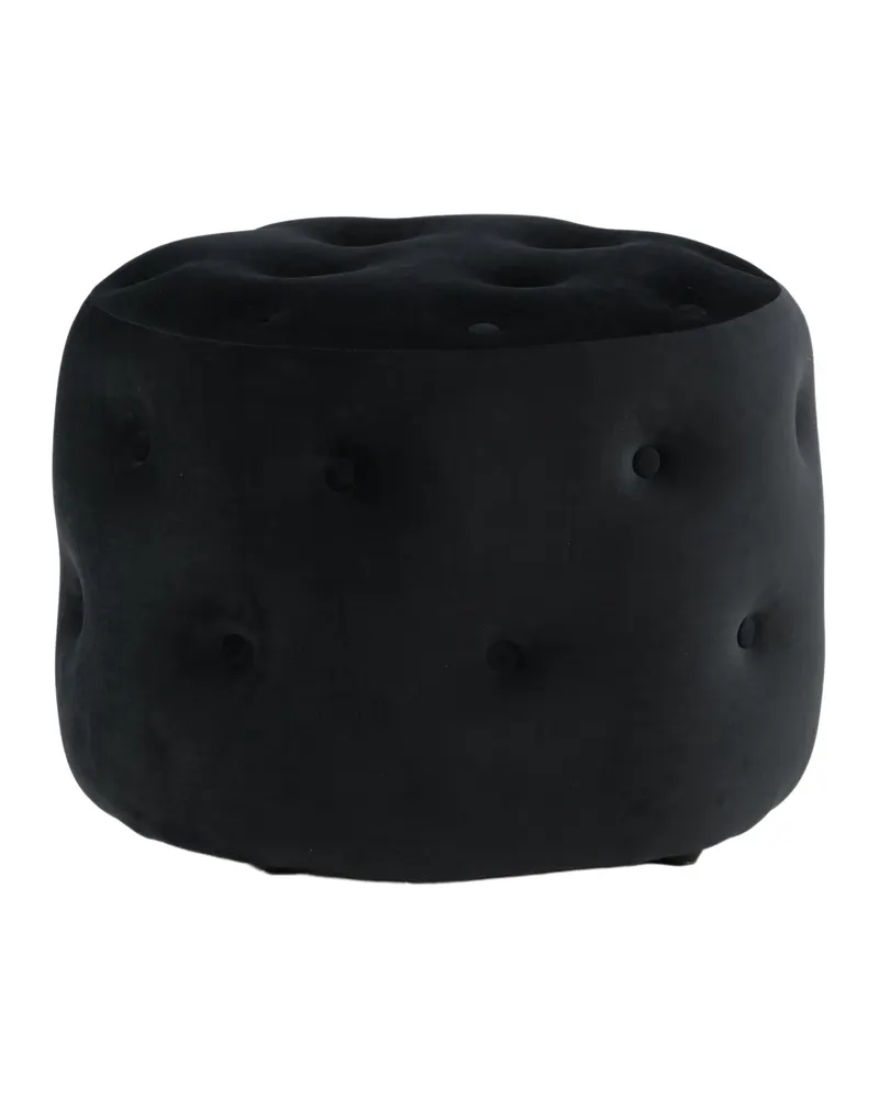 Benjamin runder Hocker mit Knopfheftung in Schwarz, Polyester-Samt, Ansicht 11