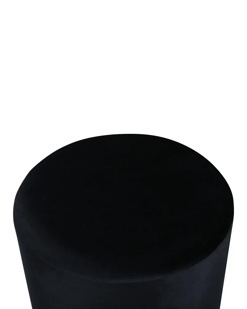 Benji zylinderförmiger Hocker mit Stahlsockel in Schwarz, Gestell Gold, Polyester-Samt, Ansicht 4