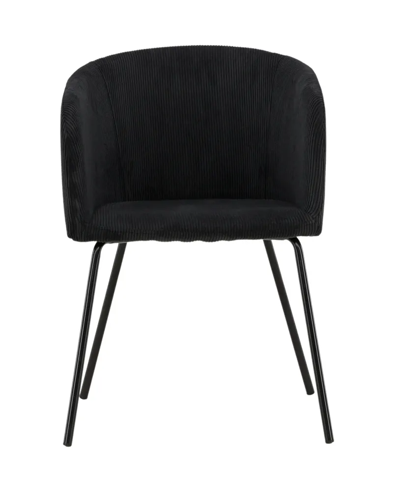 Berit Esszimmerstuhl mit Stoffbezug in Schwarz, Polyester-Cord, Ansicht 1