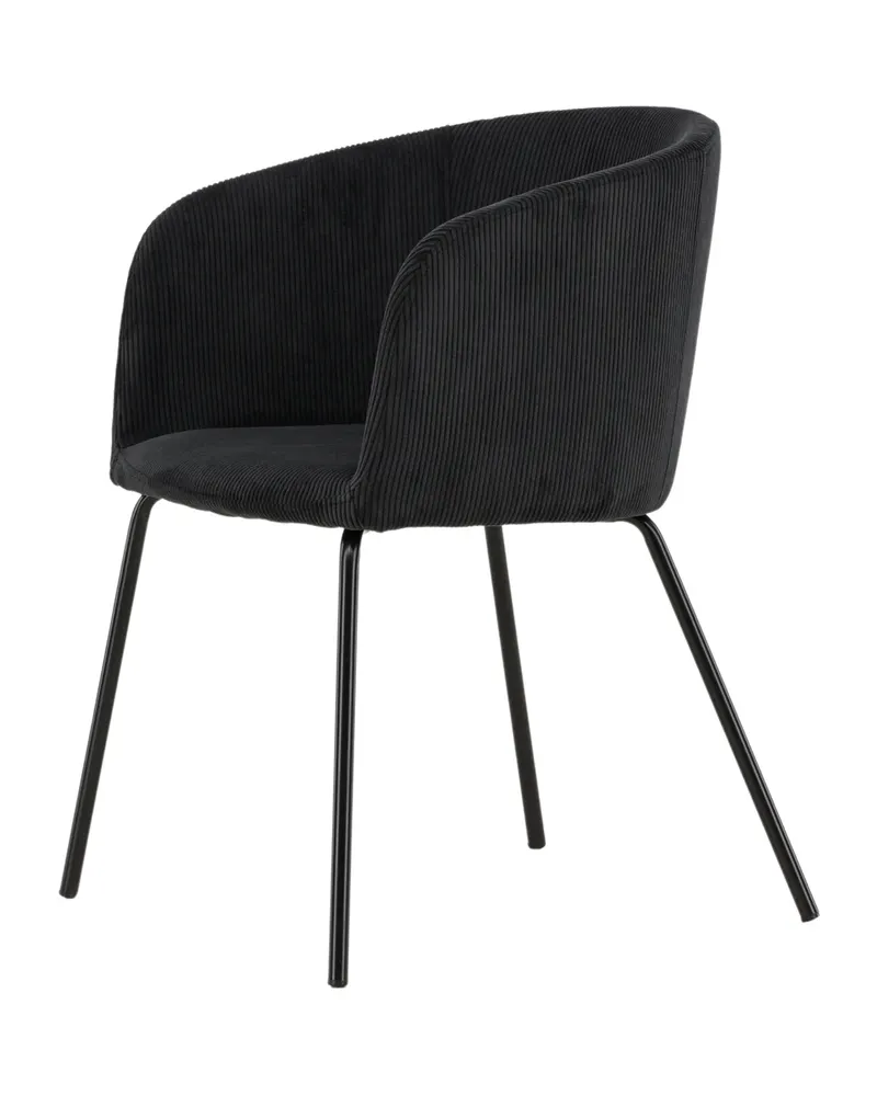 Berit Esszimmerstuhl mit Stoffbezug in Schwarz, Polyester-Cord, Ansicht 8