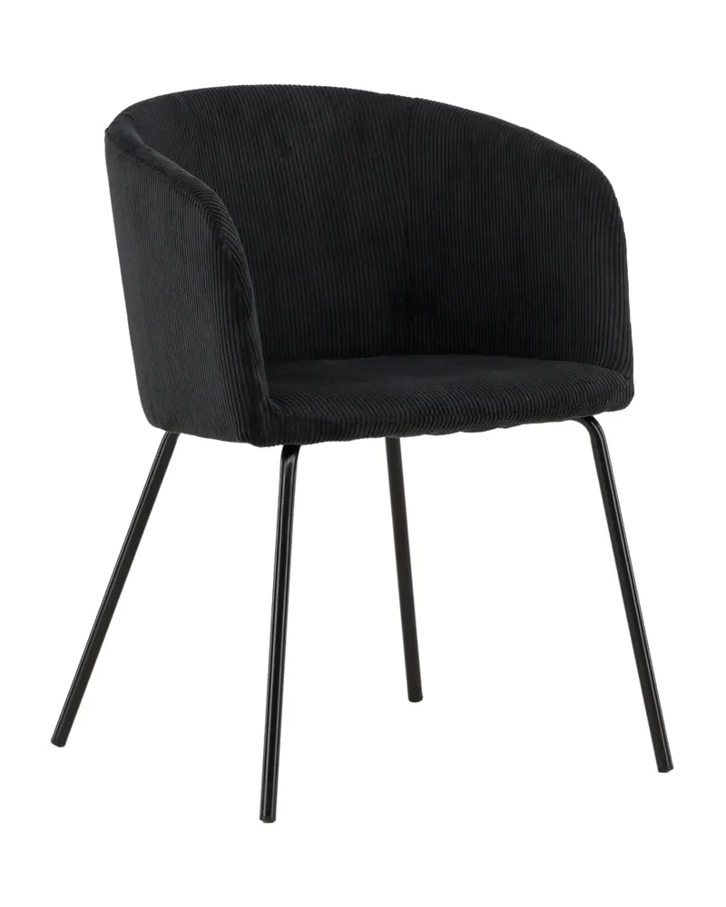 Berit Esszimmerstuhl mit Stoffbezug in Schwarz, Polyester-Cord, Ansicht 2