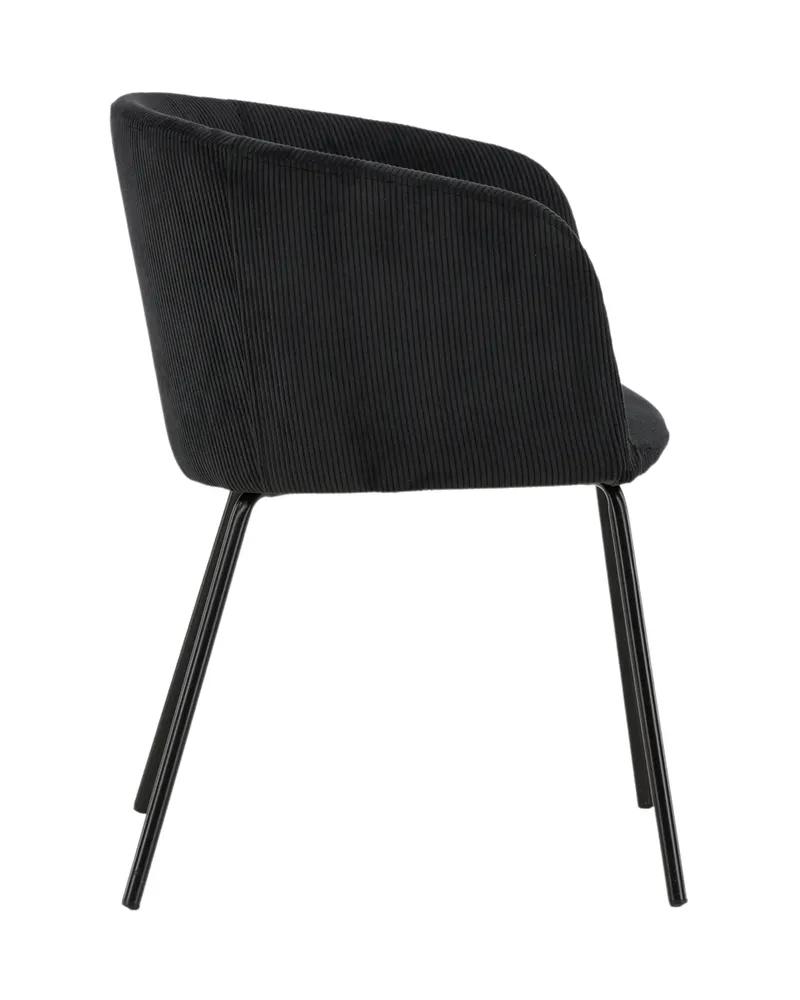 Berit Esszimmerstuhl mit Stoffbezug in Schwarz, Polyester-Cord, Ansicht 4