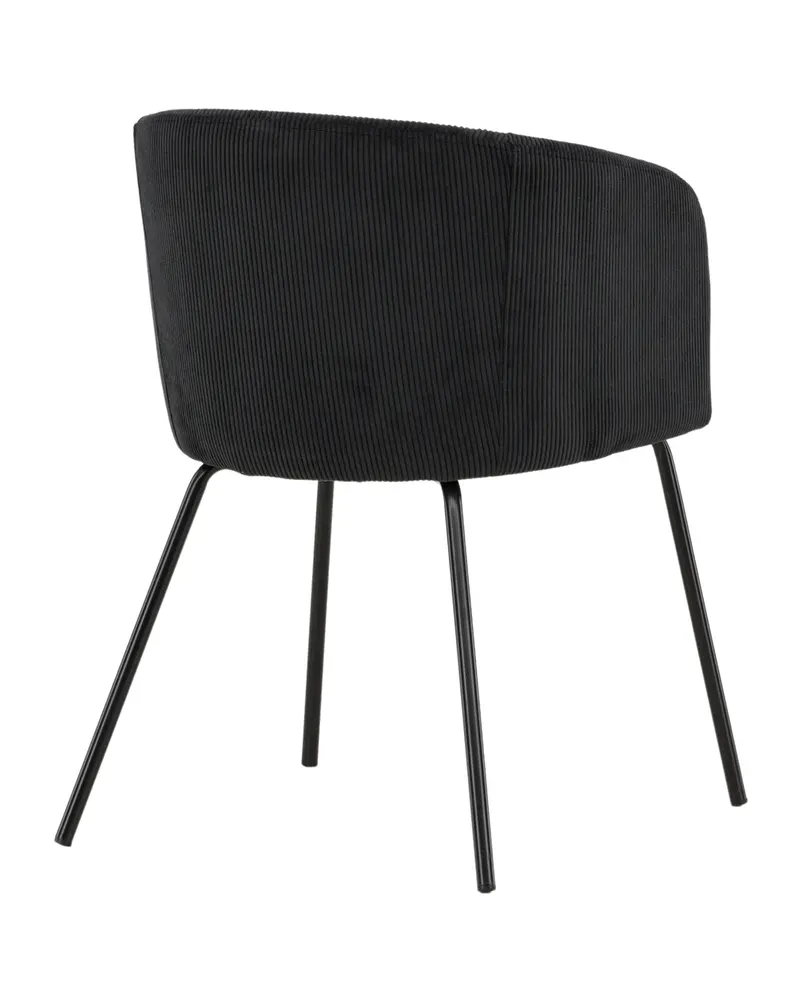 Berit Esszimmerstuhl mit Stoffbezug in Schwarz, Polyester-Cord, Ansicht 5