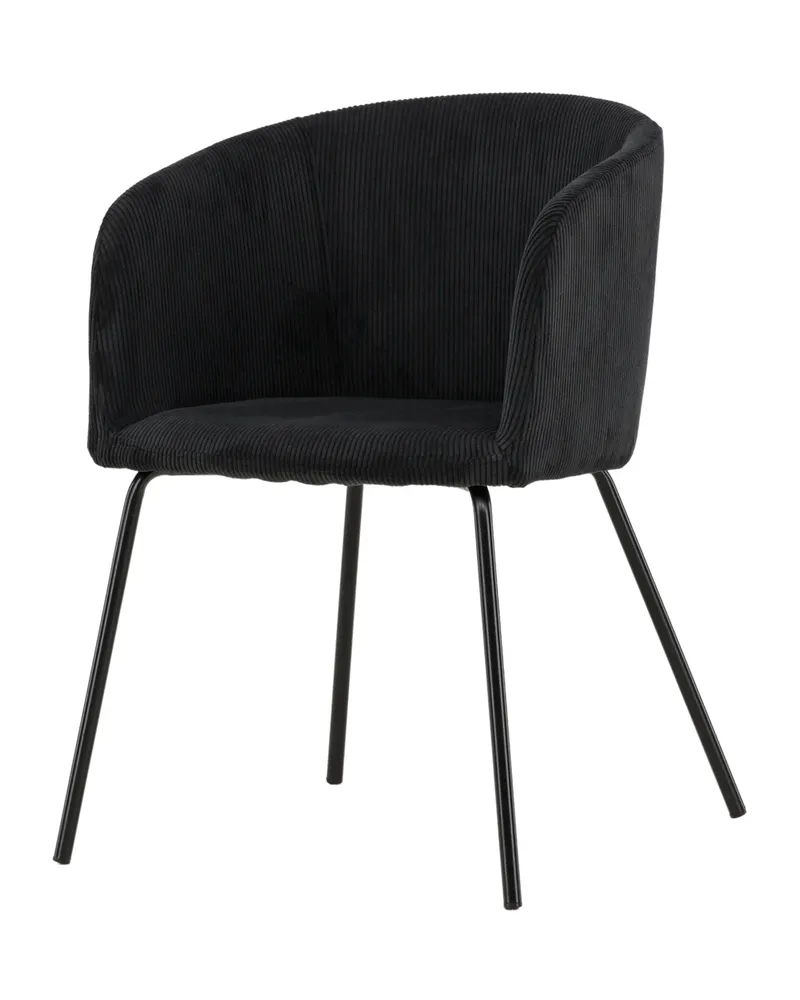 Berit Esszimmerstuhl mit Stoffbezug in Schwarz, Polyester-Cord, Ansicht 7