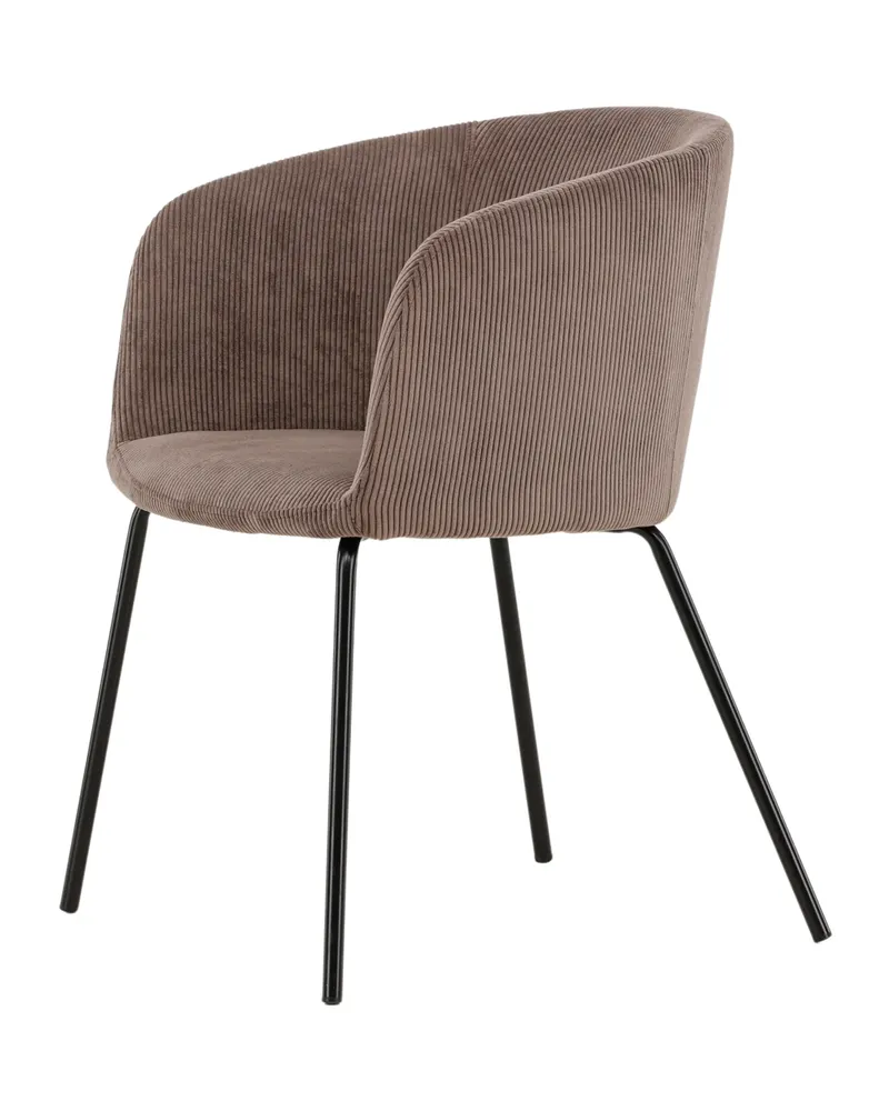 Berit Esszimmerstuhl mit Stoffbezug in Braun, Gestell Schwarz, Polyester-Cord, Ansicht 8