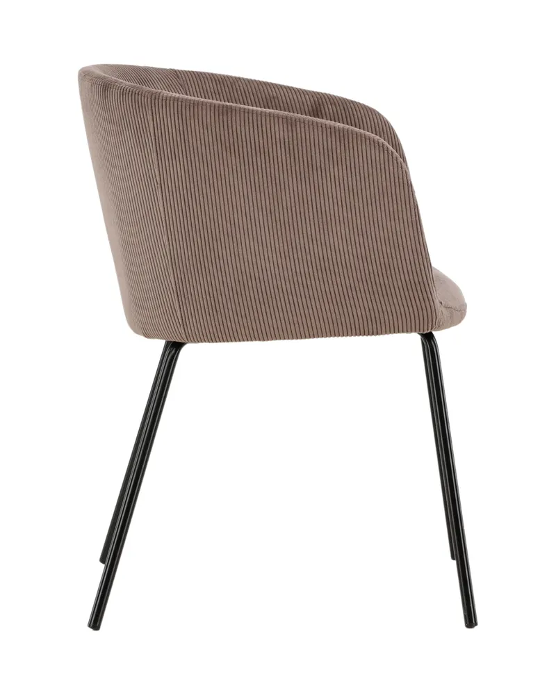 Berit Esszimmerstuhl mit Stoffbezug in Braun, Gestell Schwarz, Polyester-Cord, Ansicht 4