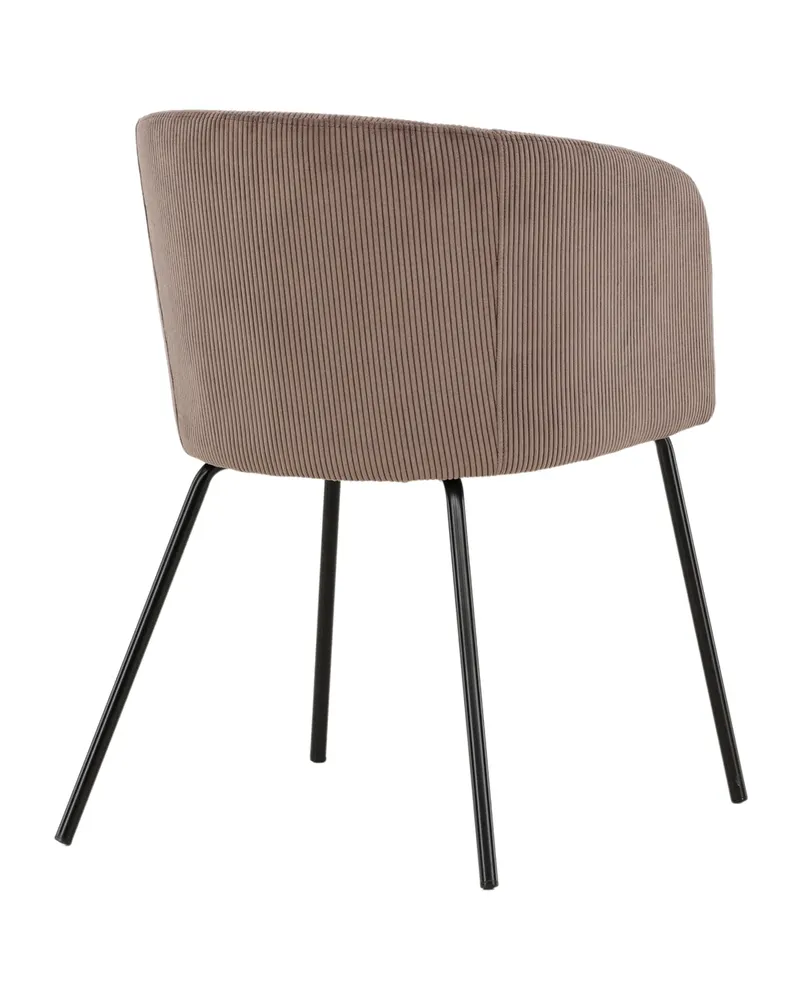 Berit Esszimmerstuhl mit Stoffbezug in Braun, Gestell Schwarz, Polyester-Cord, Ansicht 5