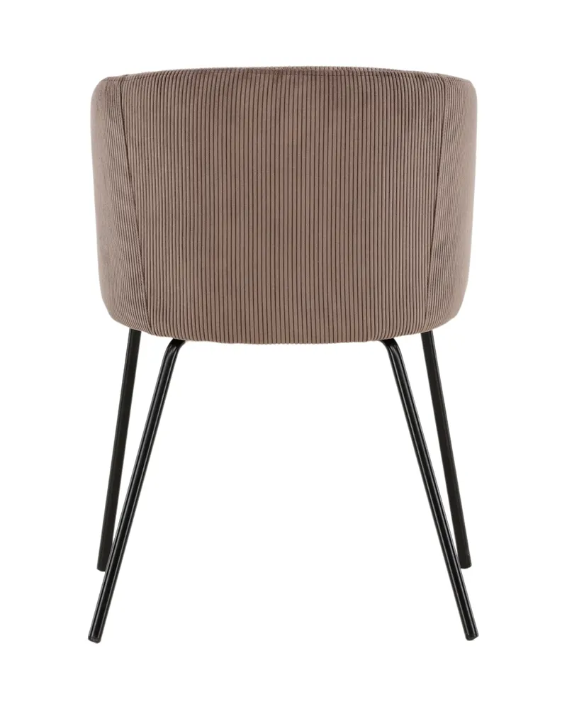 Berit Esszimmerstuhl mit Stoffbezug in Braun, Gestell Schwarz, Polyester-Cord, Ansicht 6