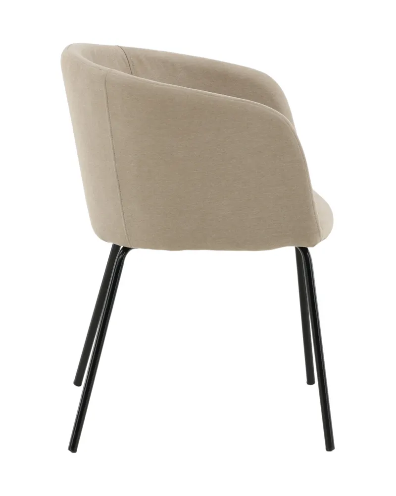 Berit Esszimmerstuhl mit Stoffbezug in Beige, Gestell Schwarz, Polyester in Leinenoptik, Ansicht 10