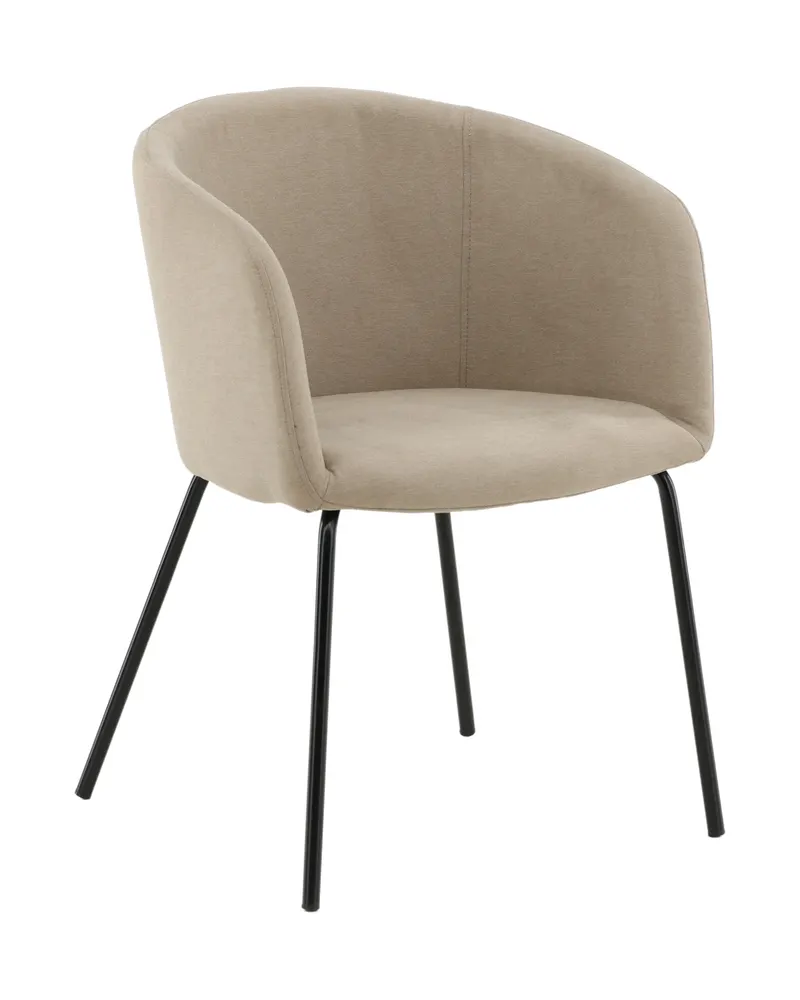 Berit Esszimmerstuhl mit Stoffbezug in Beige, Gestell Schwarz, Polyester in Leinenoptik, Ansicht 12