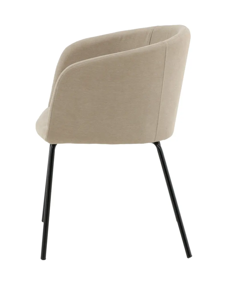 Berit Esszimmerstuhl mit Stoffbezug in Beige, Gestell Schwarz, Polyester in Leinenoptik, Ansicht 4