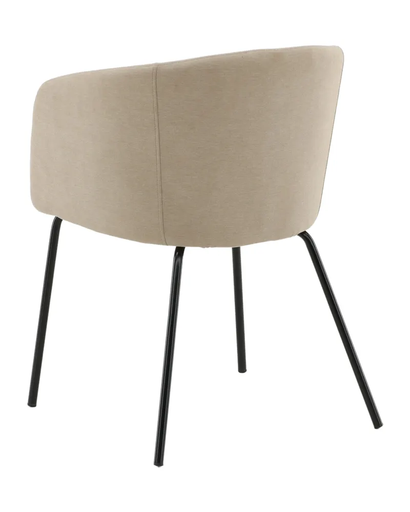 Berit Esszimmerstuhl mit Stoffbezug in Beige, Gestell Schwarz, Polyester in Leinenoptik, Ansicht 6