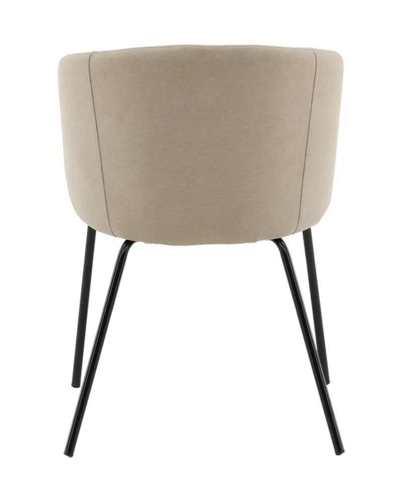Berit Esszimmerstuhl mit Stoffbezug in Beige, Gestell Schwarz, Polyester in Leinenoptik, Ansicht 7