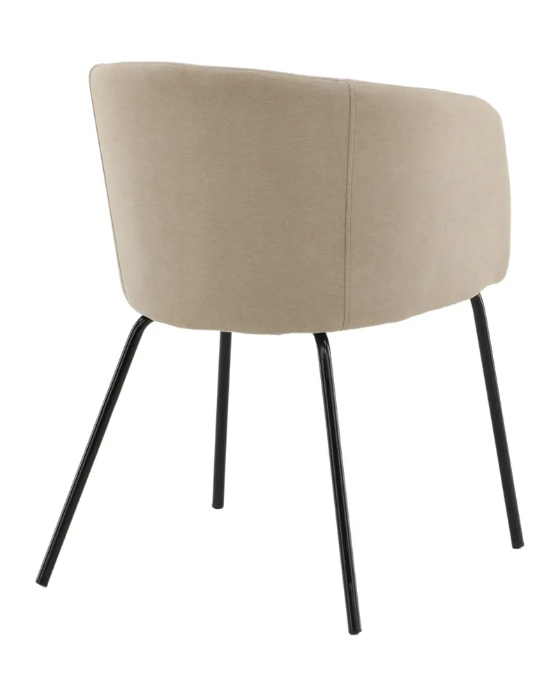 Berit Esszimmerstuhl mit Stoffbezug in Beige, Gestell Schwarz, Polyester in Leinenoptik, Ansicht 8