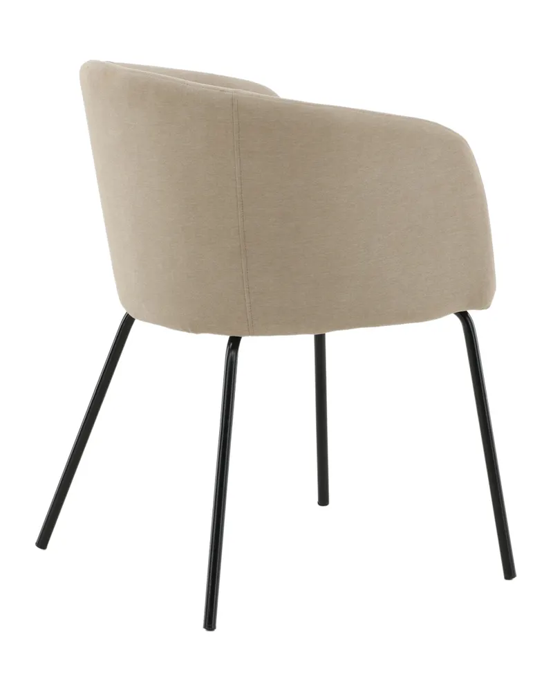 Berit Esszimmerstuhl mit Stoffbezug in Beige, Gestell Schwarz, Polyester in Leinenoptik, Ansicht 9