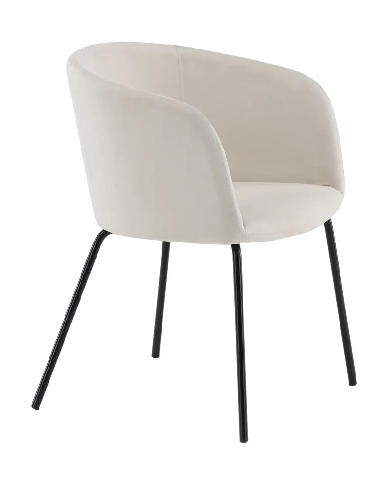 Berit Esszimmerstuhl mit Stoffbezug in Beige, Gestell Schwarz, Polyester in Leinenoptik, Polyester-Samt, Ansicht 11