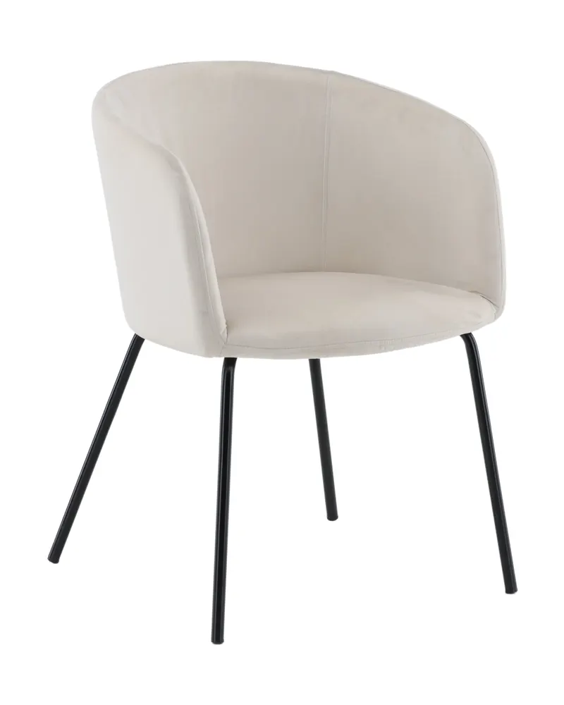 Berit Esszimmerstuhl mit Stoffbezug in Beige, Gestell Schwarz, Polyester in Leinenoptik, Polyester-Samt, Ansicht 12