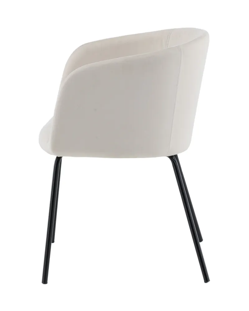 Berit Esszimmerstuhl mit Stoffbezug in Beige, Gestell Schwarz, Polyester in Leinenoptik, Polyester-Samt, Ansicht 4