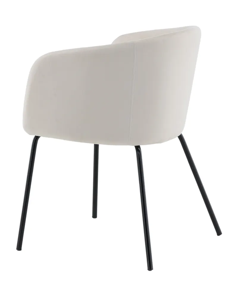 Berit Esszimmerstuhl mit Stoffbezug in Beige, Gestell Schwarz, Polyester in Leinenoptik, Polyester-Samt, Ansicht 5