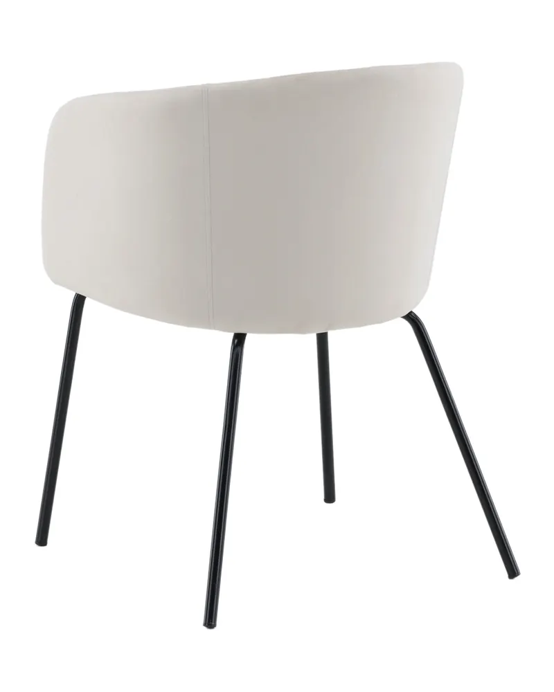 Berit Esszimmerstuhl mit Stoffbezug in Beige, Gestell Schwarz, Polyester in Leinenoptik, Polyester-Samt, Ansicht 6
