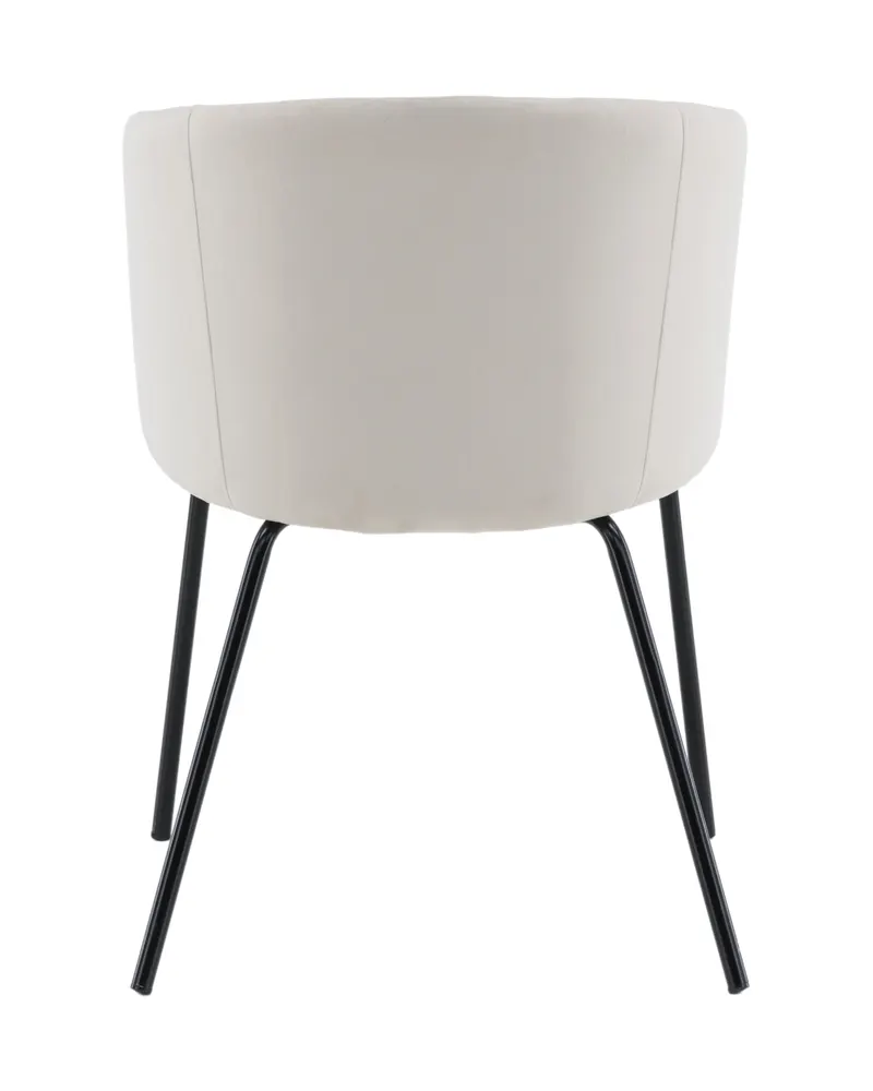 Berit Esszimmerstuhl mit Stoffbezug in Beige, Gestell Schwarz, Polyester in Leinenoptik, Polyester-Samt, Ansicht 7