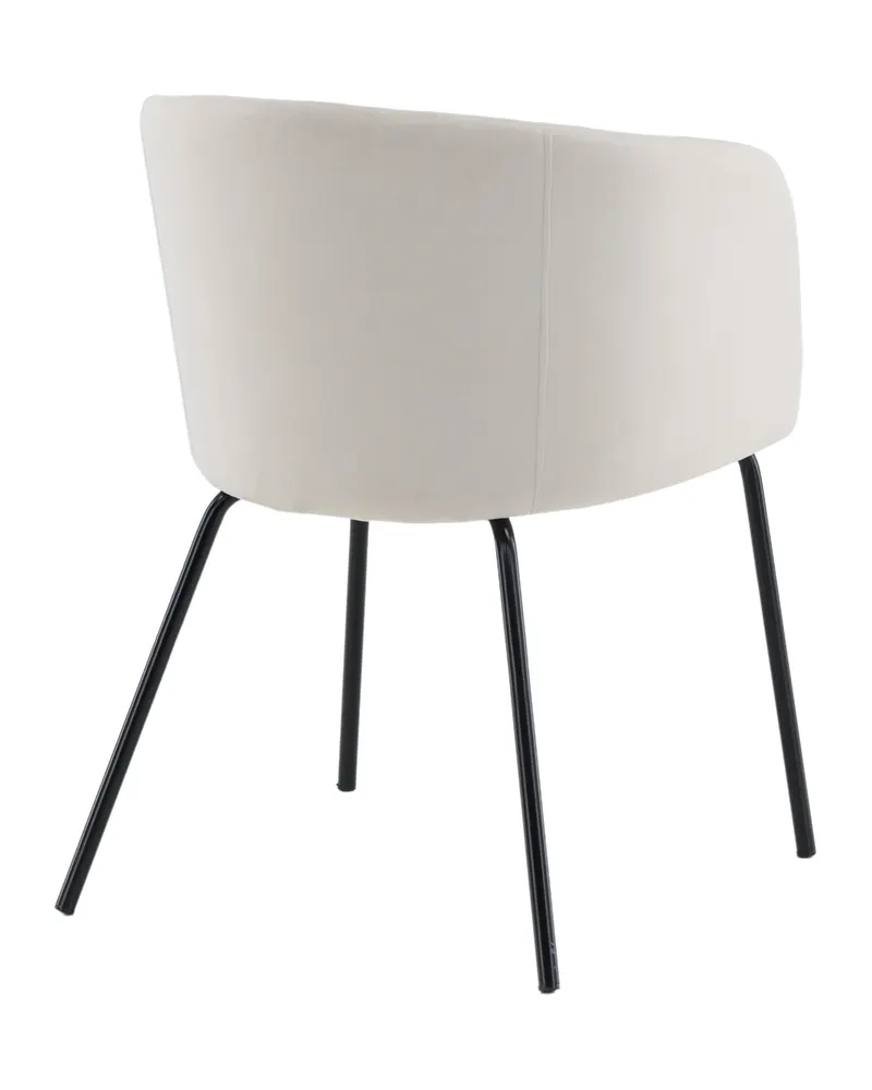 Berit Esszimmerstuhl mit Stoffbezug in Beige, Gestell Schwarz, Polyester in Leinenoptik, Polyester-Samt, Ansicht 8