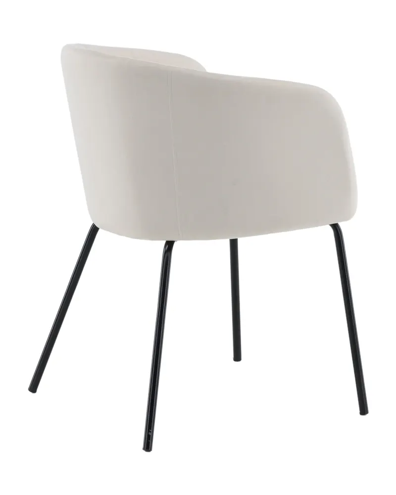 Berit Esszimmerstuhl mit Stoffbezug in Beige, Gestell Schwarz, Polyester in Leinenoptik, Polyester-Samt, Ansicht 9