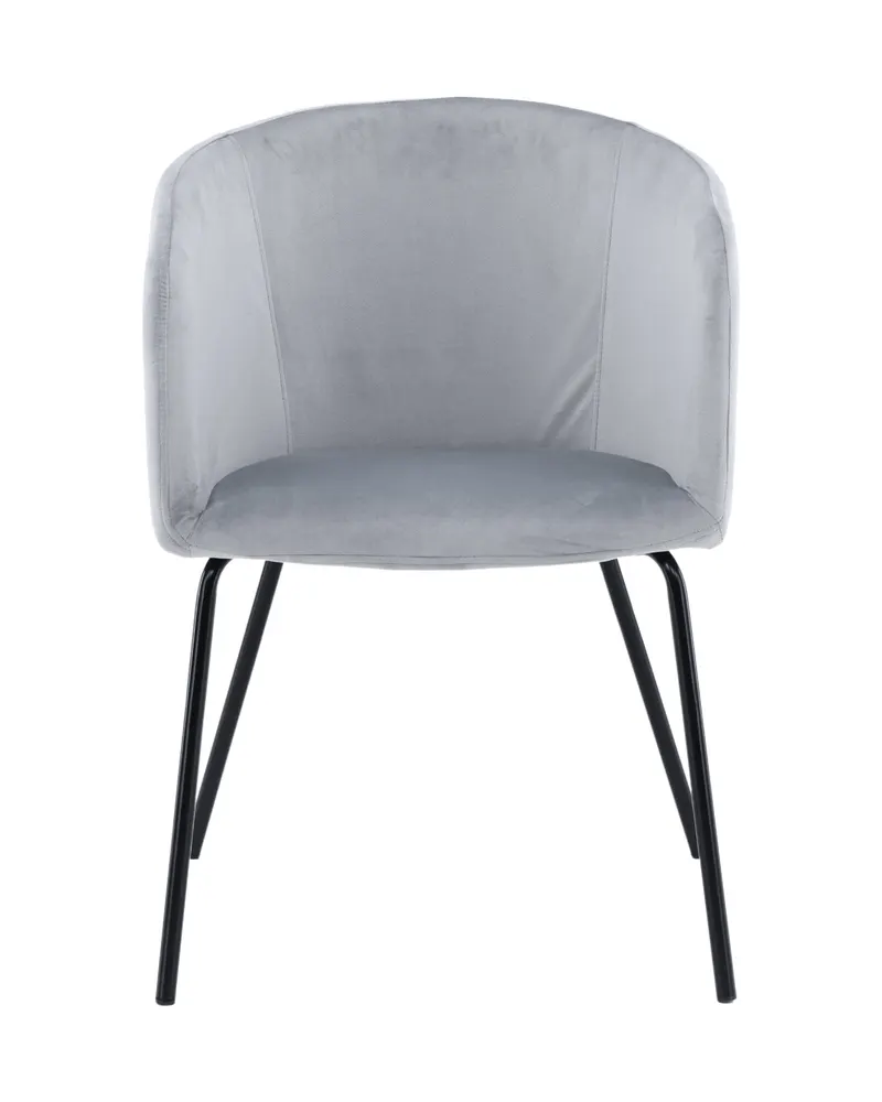 Berit Esszimmerstuhl mit Stoffbezug in Grau, Gestell Schwarz, Polyester in Leinenoptik, Polyester-Samt, Ansicht 1