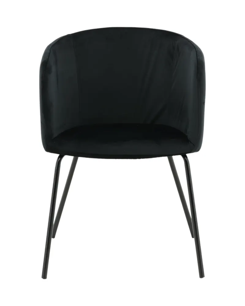 Berit Esszimmerstuhl mit Stoffbezug in Schwarz, Polyester in Leinenoptik, Polyester-Samt, Ansicht 1