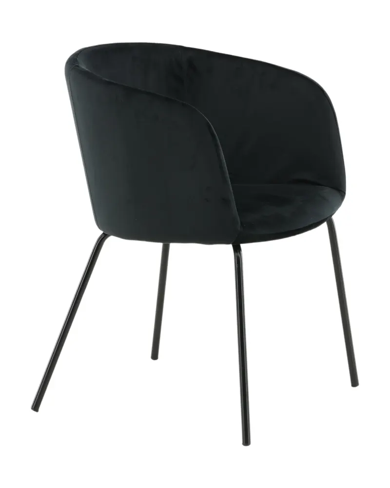 Berit Esszimmerstuhl mit Stoffbezug in Schwarz, Polyester in Leinenoptik, Polyester-Samt, Ansicht 11