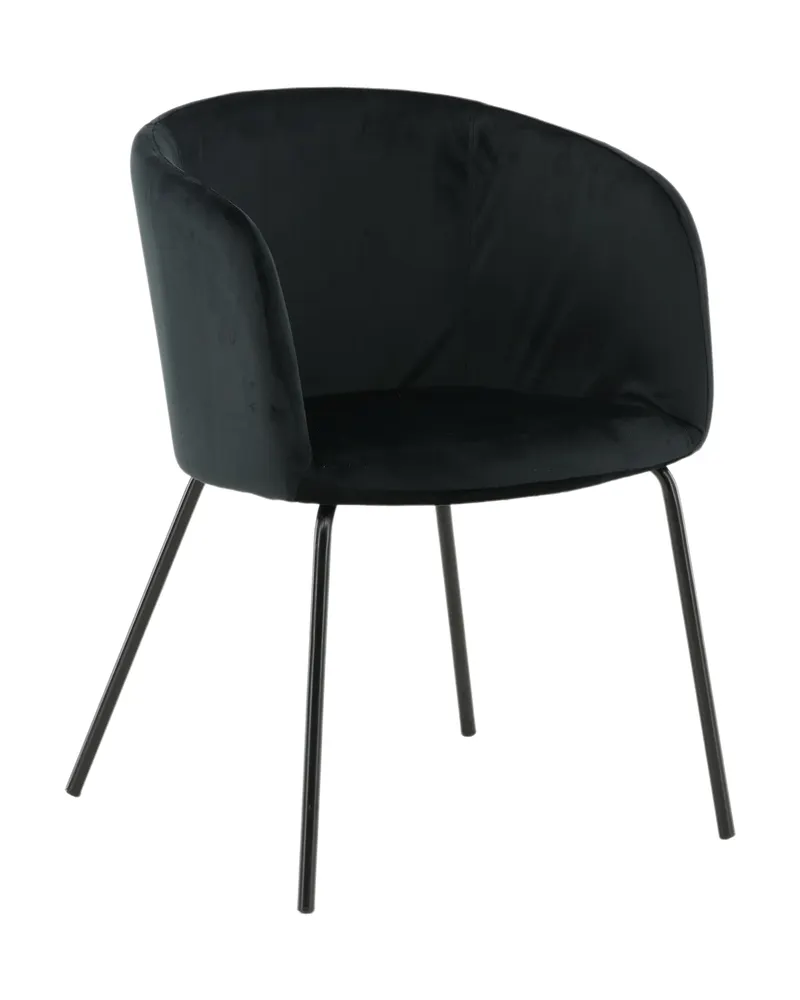 Berit Esszimmerstuhl mit Stoffbezug in Schwarz, Polyester in Leinenoptik, Polyester-Samt, Ansicht 12