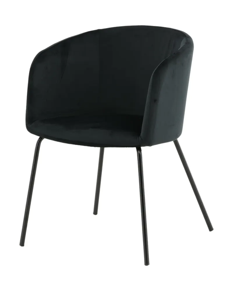 Berit Esszimmerstuhl mit Stoffbezug in Schwarz, Polyester in Leinenoptik, Polyester-Samt, Ansicht 2